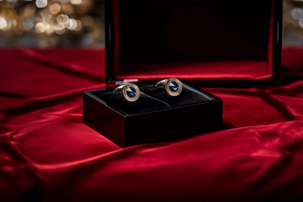 Gold Sapphire Cufflink