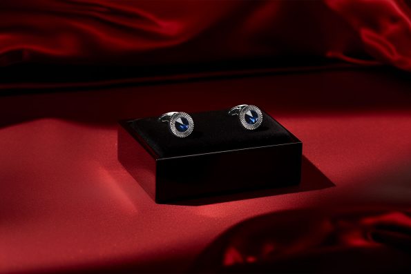 Silver Sapphire Cufflink