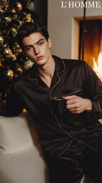 Áo Pijama Lụa Màu Đen