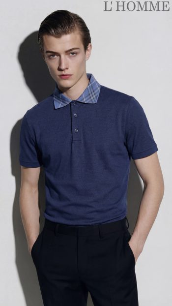Áo Polo Xanh Navy Phối Cổ Kẻ